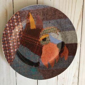 Magpie dog Terrier pop art Plate 6” ceramic plate collectible Beasties